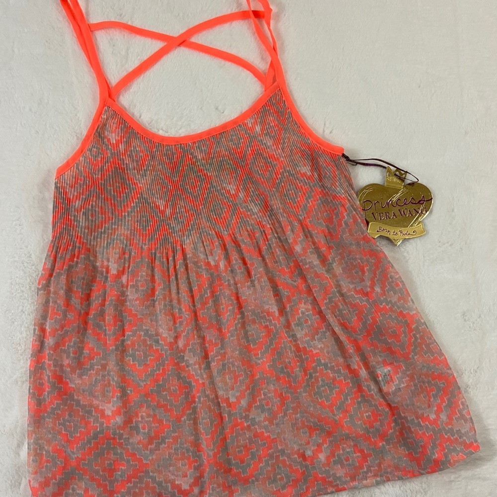 Princess Vera Wang ikat cross spaghetti top S NWT